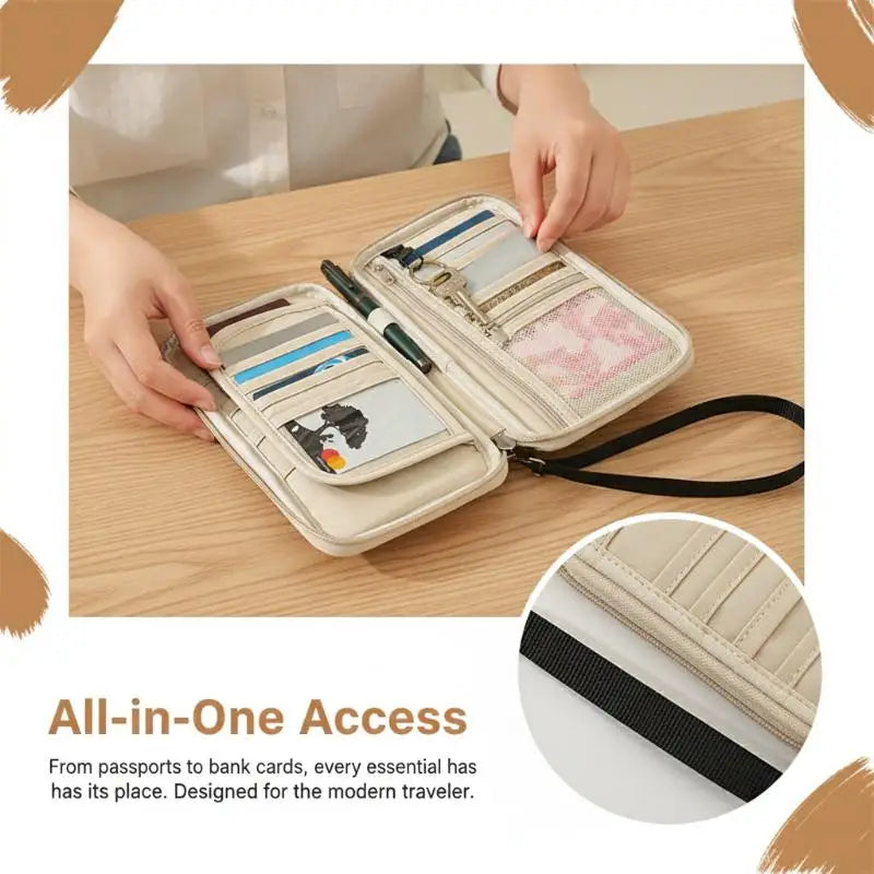 Travel Accessories Organizer 1 Document Bag with Card Holder Multiple Slots for Efficient Packing Work Trips and Tourism