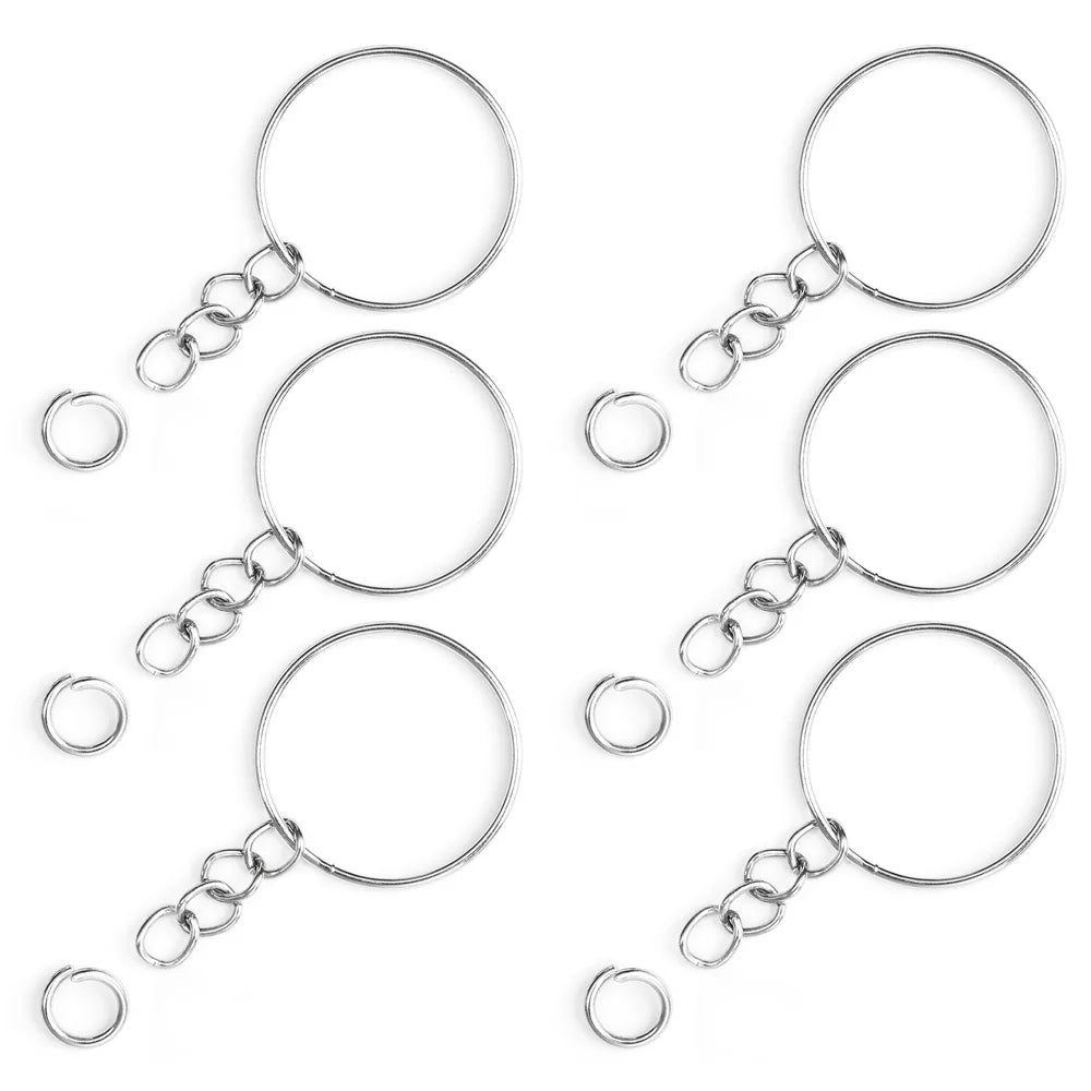 Metal Keychains with Split Rings Link Chain Key Rings Keyfob Key Pendants Holder Rings DIY Key Chains Keyring Accessories Tools