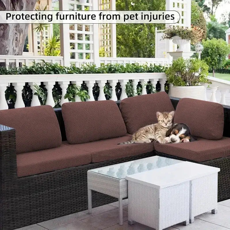 Outdoor Stretch Patio Sofa Cushion Covers Protector Stretch Removable Sofa Slipcover for Bedroom Office Living Room