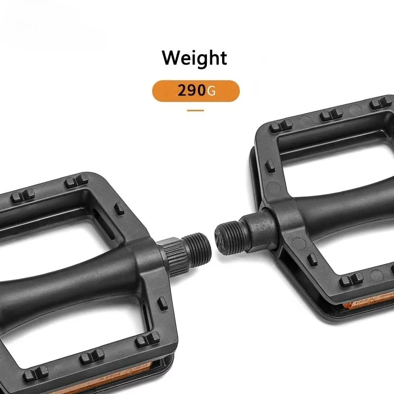 Cycling Accessories Road Mountain Bike Pedals Nylon PP Bicycle Pedals with Yellow Reflector