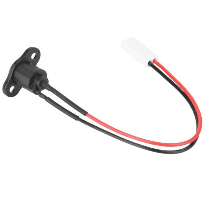 black plastic electrical connector with red and black wires for m365 electric scooter charging port replacement set showing the back side of the product