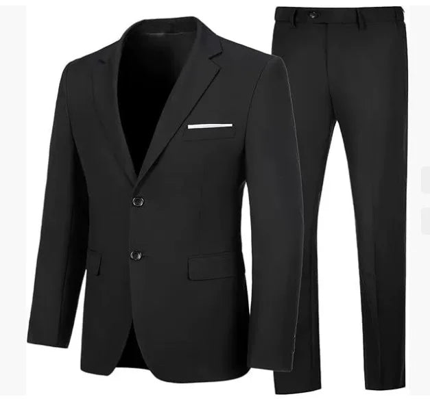 Men's Suit Fake Pocket Suit Casual Suit Trousers Two-piece Wedding Dinner Suit Jacket