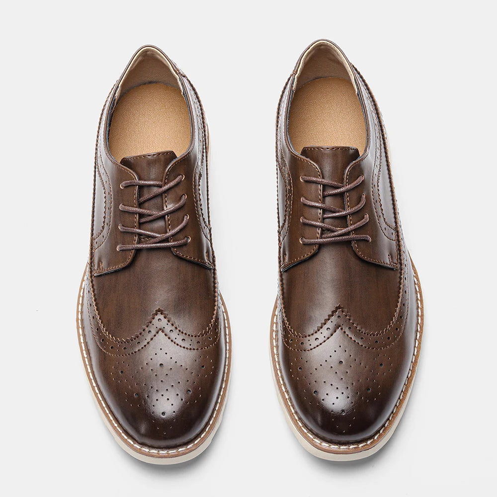 Men's 2026 Fashion Leather Shoes Brand Comfortable Luxury Footwear Trendy Elegant Men's Footwear