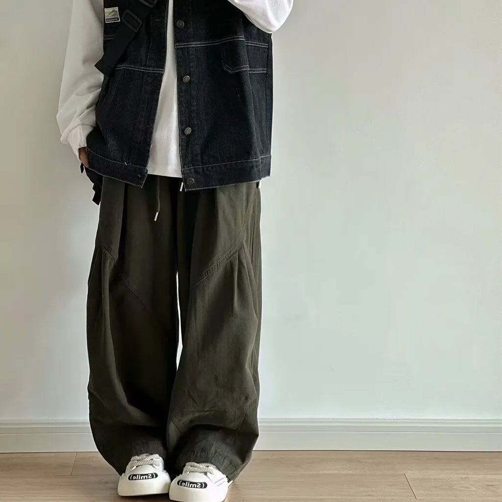 Cargo Pants Casual Sports Gym Hermers Man Men Clothing Tracksuit Striped Pants Men's Brand Copy Clothes Pleated Sweatpants Y2k