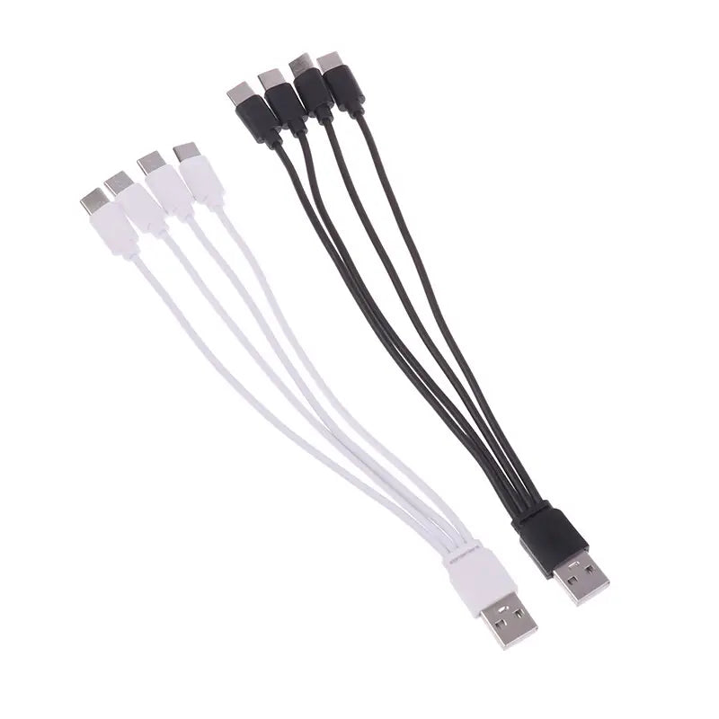 黒色および白色のusb-aからusb-cへの4in1充電ケーブルセットの2本入りで、コンパクトな編み込みデザインにより充電ケーブル4in1 usb c急速充電セットでの急速充電に対応します。