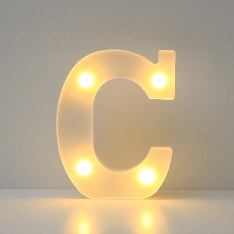 Alphabet LED Letter Lights Luminous Number Lamp Battery Night Light for Wedding Birthday Christmas Party  Home Decoration