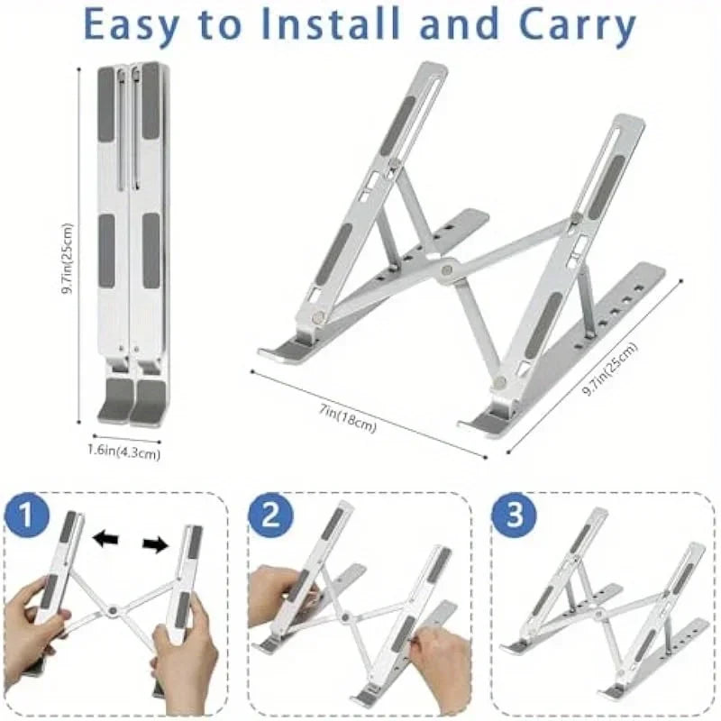 Aluminum Portable Laptop Stand Holder Accessories Macbook Air Pro Notebook Support Computer Bracket Foldable Lap Top Base for Pc