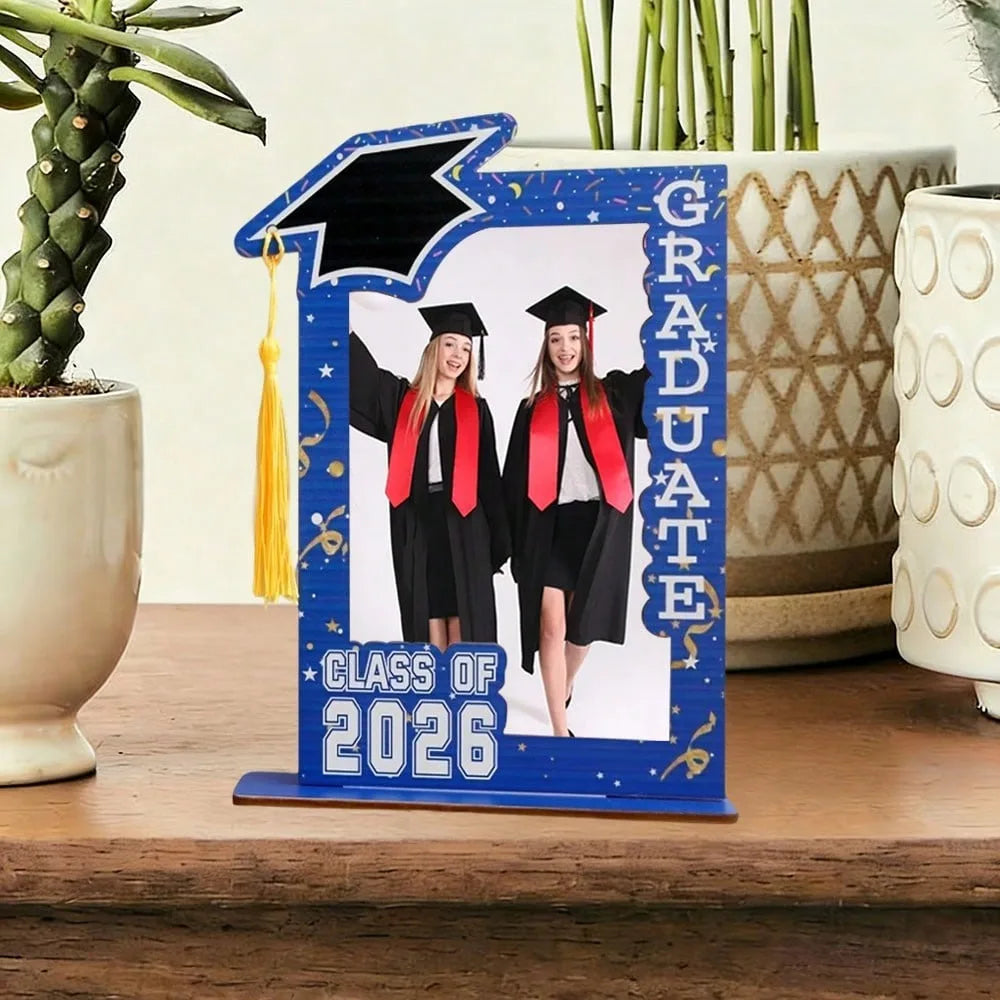 Graduation Frame Two Pieces Ornament 2026 Graduation Photo Frame For High School University Students Bookshelf Living
