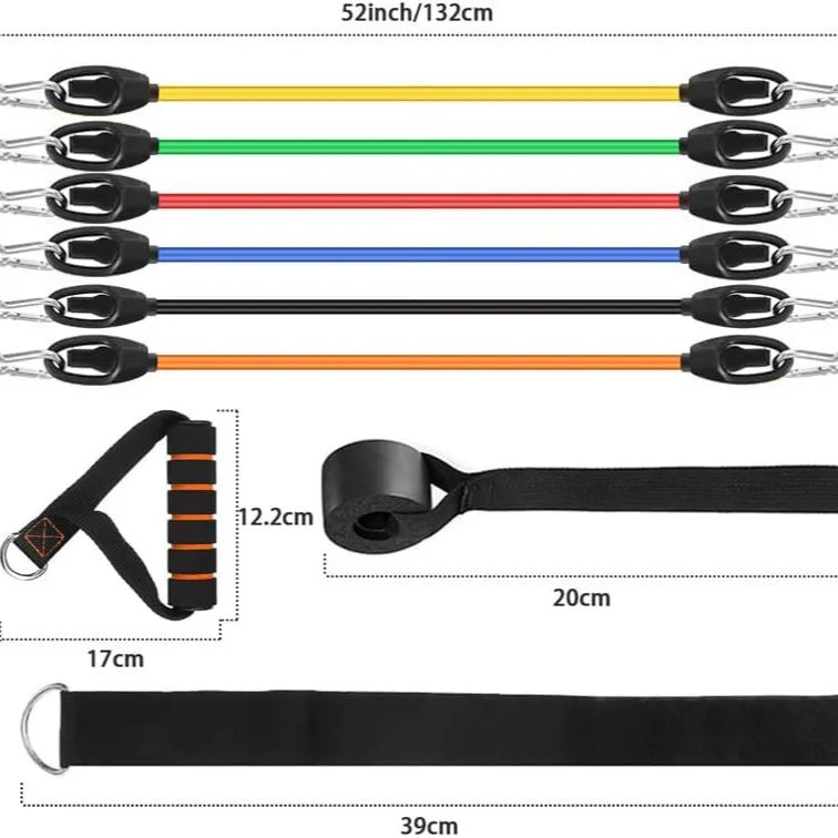 Resistance Bands Set Exercise Bands with Door Anchor Legs Ankle Straps for Resistance Training Physical Therapy Home Workouts