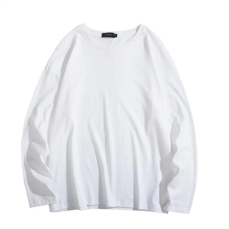 Men's Blank T-Shirt White S-3XL Oversized Solid Color Large Size Fashion Long Sleeve Top for Men And Women
