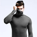 2021 New Men's Solid Color Turtleneck T Shirts Male Slim Fit Long Sleeve T Shirts Black White Men tshirt Tops S-3XL