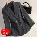 Women Wool Blazers Autumn Winter Jacket Coat New High-end Temperament Casual Suit Ladies Office Double Breasted Blazer Outerwear