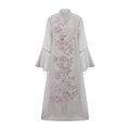 Aiyu Nuex Abaya Woman Traditional Chinese Style Peony Women's Traditional Dresses and Abayas Embroidery Long Loose Kaftan