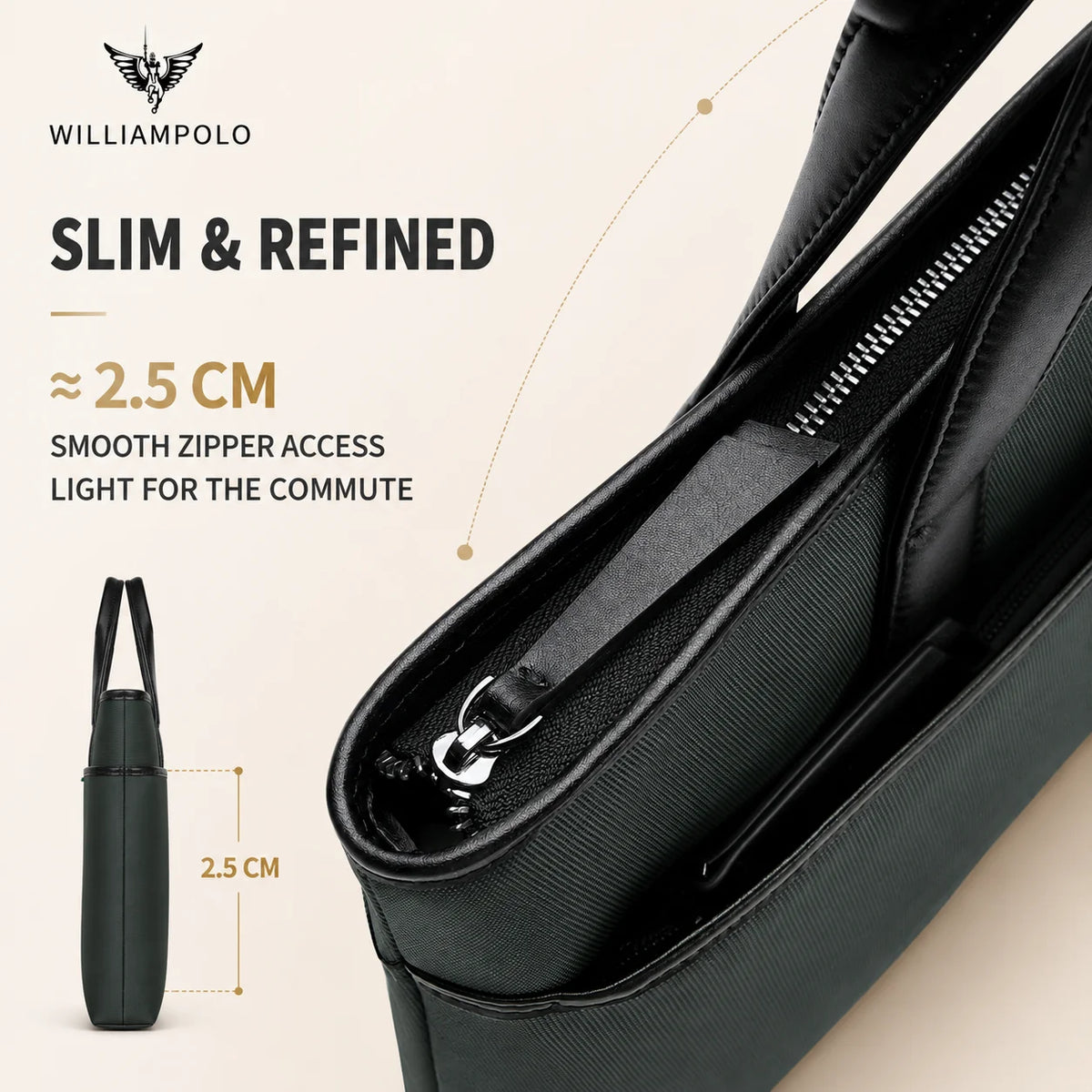 Men's Business Briefcase Wear-Resistant Laptop Notebook Computer Bag Document Handbag for Office Commuting Travel