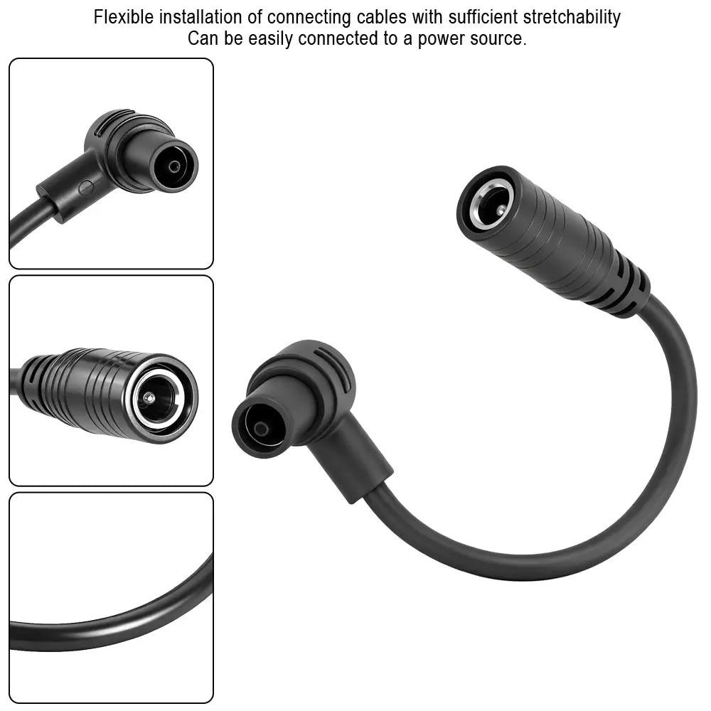 Cable flexible negro de adaptador de alimentación con conectores angulados para el cable adaptador del puerto de carga Xiaomi 4 Ultra.