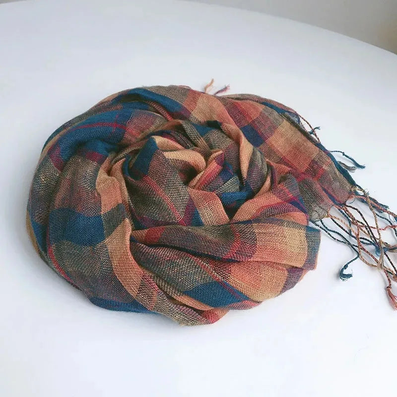 Line Checkered Scarf Plaid Wraps For Women Line Shawl For Women