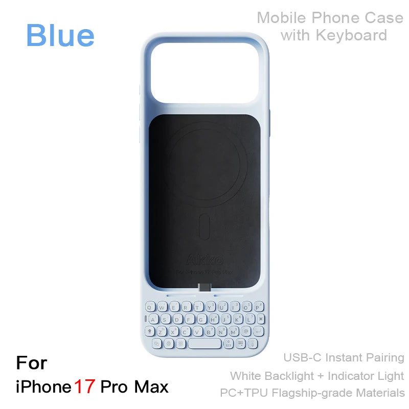 Mobile Phone Case with Keyboard Magnetic Suction All-in-One Phone Case Wired External Keyboard For iPhone 16 Pro Max 17 Pro Max