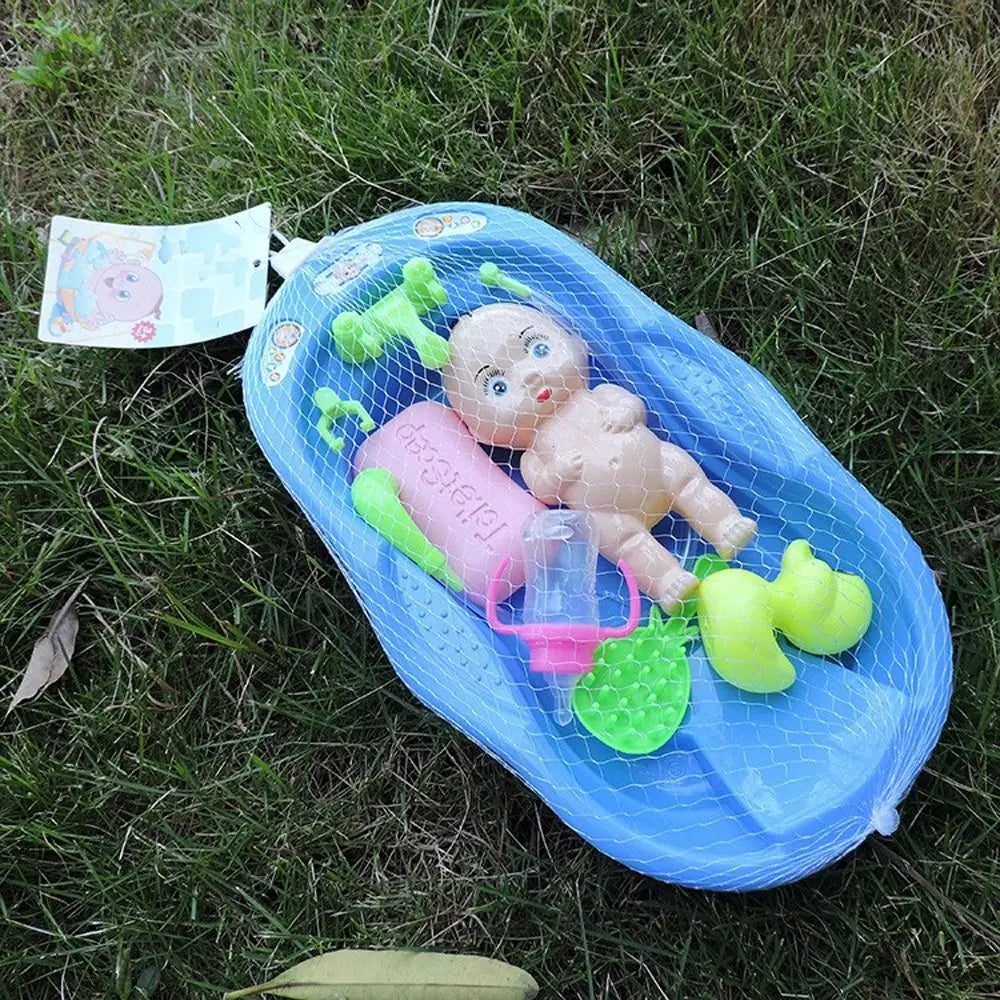 Bathing Realistic Baby Bath Soap Duck Bottle Little Newborn Bath Set with Bathtub Water Floating Shower Children's Day