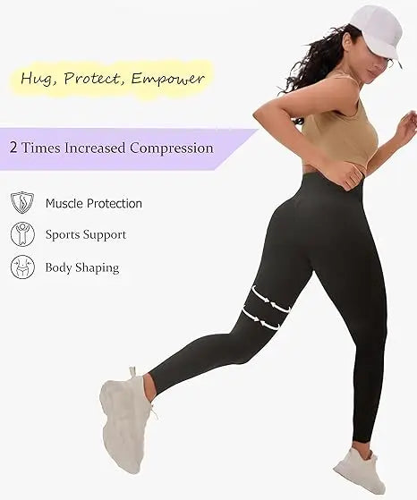 Women's Compression Yoga Pants Butt Lifting Leggings Seamless High Rise Slim-Fitting Stretchy Workout Gym Casual