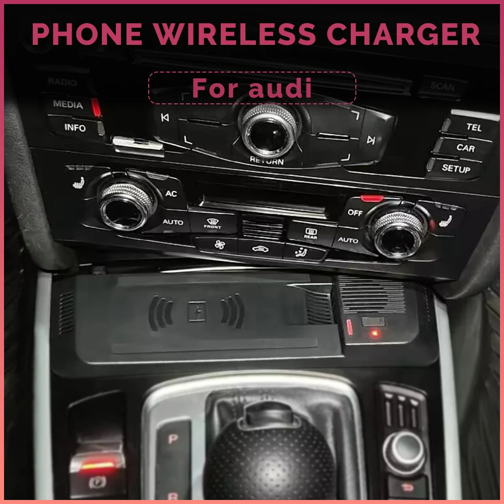 15W Wireless Charger for Audi A4 B8 B9 A4 Allroad A5 S5 RS5 Q5 SQ5 Phone Holder Mount Charging Pad Fast Charge Car Accessories