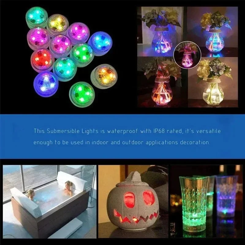 LED Car Interior Ambient Light Decoration Wireless Adhesive Bicycle Tail Auto Roof Foot Atmosphere Lamp Diamond Diving Lights