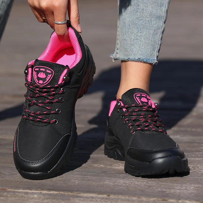 Women's Outdoor Hiking Shoes Non-slip Wear-resistant Breathable Trekking Shoes Lightweight Casual Sneakers for Camping Climbing