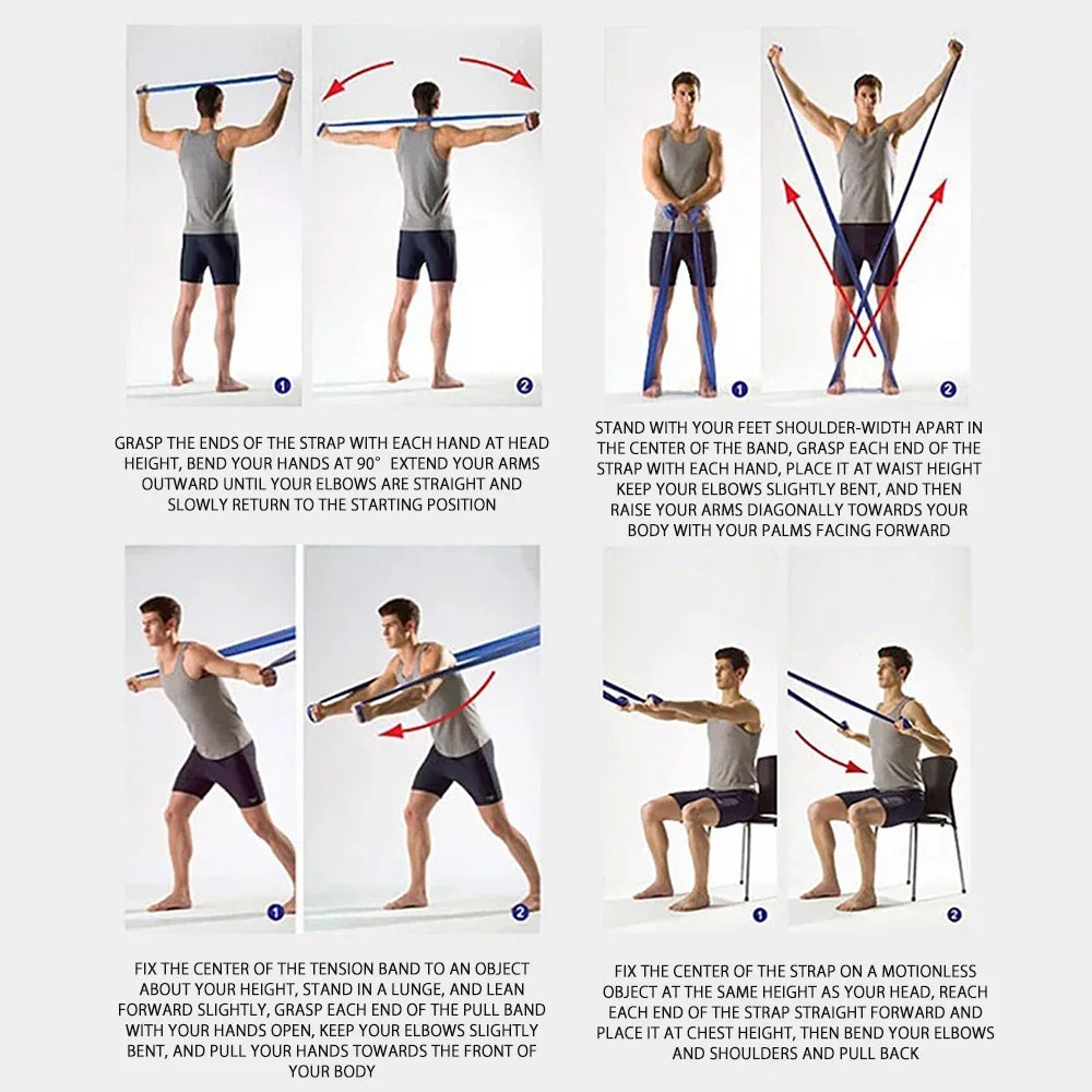 Length 200cm Yoga Pilates Stretch Resistance Band For Gym Fitness Exercise Band Training Elastic Rubber