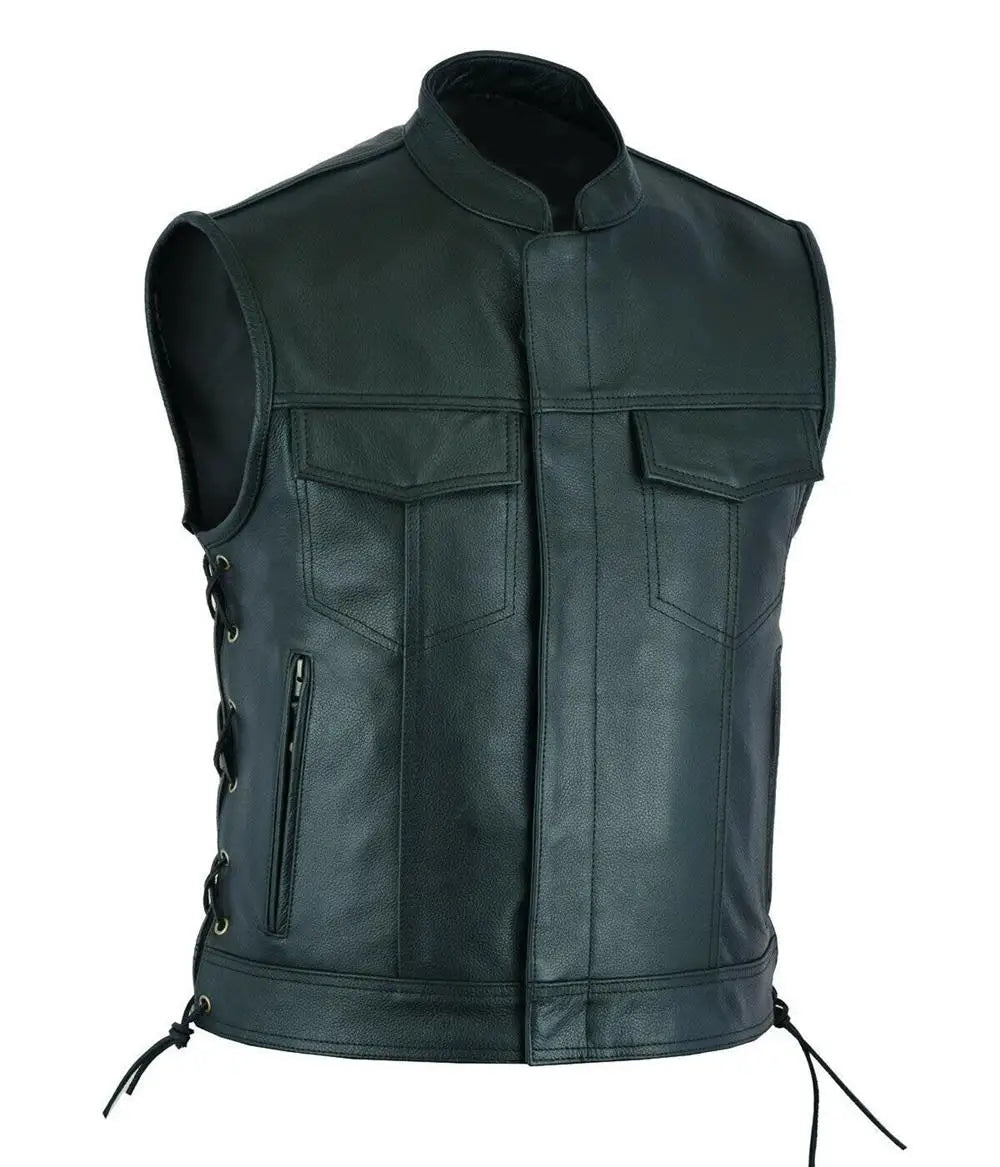 Men Pu Leather Vest 2026 Men Single-Breasted Zipper Short Sleeveless Top Winter Autumn Men Motorcycle Biker Leather Waistcoats