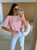 Women Striped Short Sleeve T Shirt Casual Loose Fit Summer Top for Everyday Wear