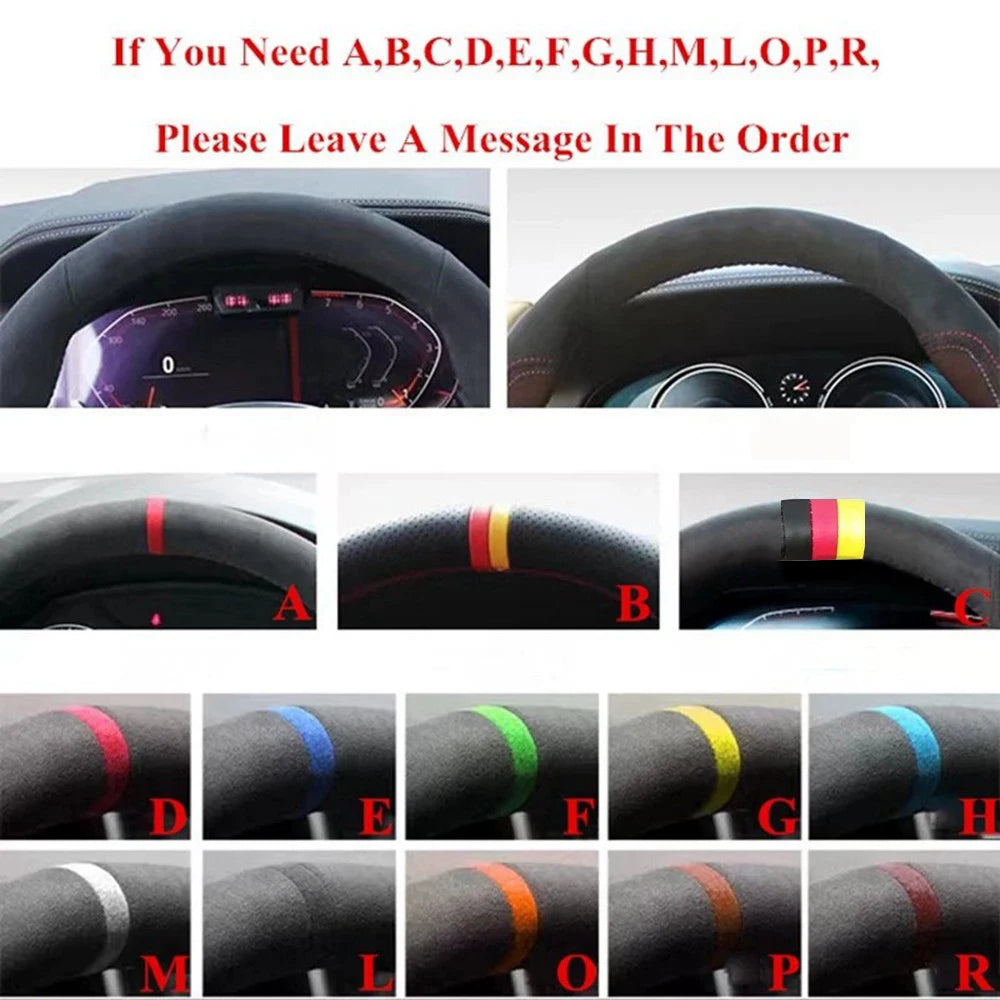 Car Accessories Leather Car Steering Wheel Cover For Audi Audi A3 8P Sportback A4 B8 Avant A5 8T A6 C6 A8 D3 Q7 8R Q5 4L S4 S3
