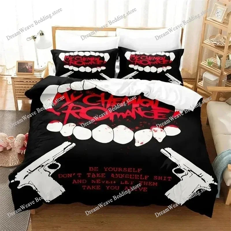 My Chemical Romance Bedding Set Single Twin Full Queen King Size Bed Set Aldult Kid Bedroom Duvetcover Sets Bed Sheet Set 202574