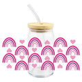 Valentine's Day Design UV DTF 3D Transfer Sticker Wraps Cup Durable Waterproof Love For 16 OZ Libbey Glass Mug Cup Decals