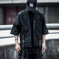 Trendy Summer Men Loose Trench Coat Punk Safari Hip Hop Style Workwear Tops Black Korean Streetwear Male Casual Oversize Jacket