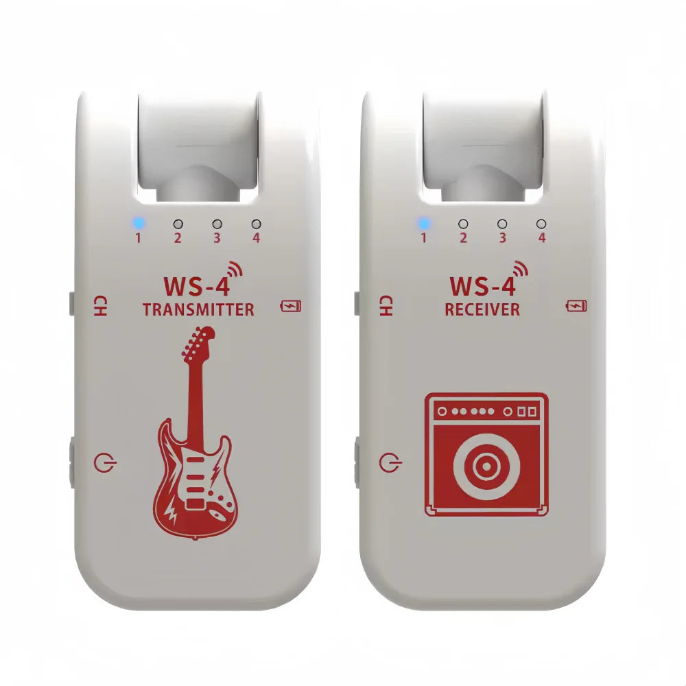 2.4G Wireless Guitar System - Rechargeable Guitar Transmitter & Receiver for Electric Guitar & Bass, Plug & Play, Low Latency