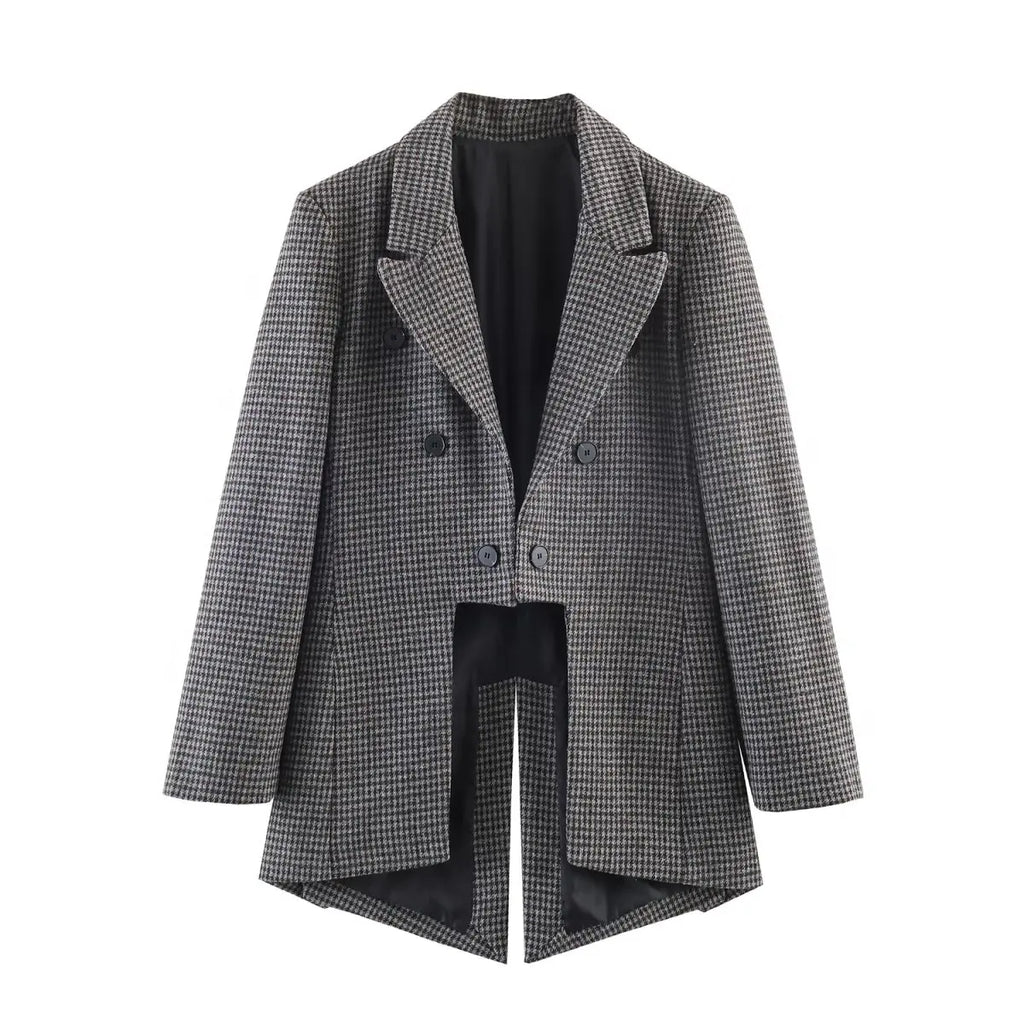 NLZGMSJ 2026 Spring Fashion Vintage Asymmetry Stylish Long Women Blazer Office Lady Fashion Jacket Female Blazer