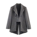NLZGMSJ 2026 Spring Fashion Vintage Asymmetry Stylish Long Women Blazer Office Lady Fashion Jacket Female Blazer