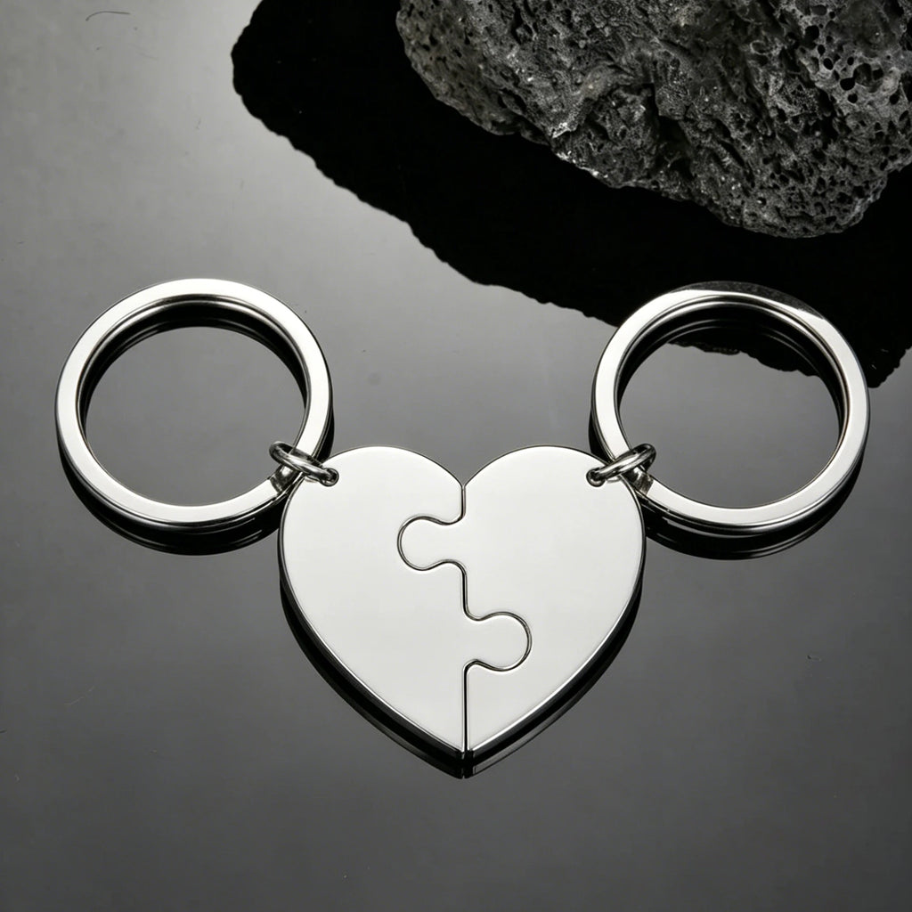 Personalized Heart Keychain Name Custom Puzzle Family Mother Child Kid Gift For Women Men Couple Stainless Steel Jewelry Gift