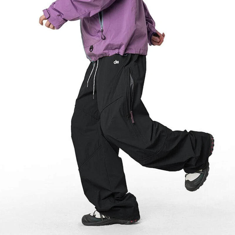 Men's Cargo Pants  Summer Quick-Dry Waterproof Mountain Climbing Long Trousers with Side Zipper Pockets Elastic Waistband