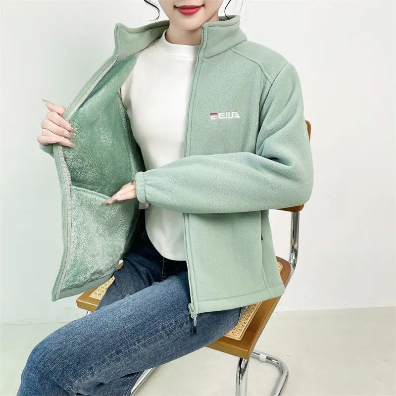 Womens Winter Sports Running Jackets Fleece Hiking Camping Thermal Warm Coat Windbreaker Jogging Coats Winter Clothes