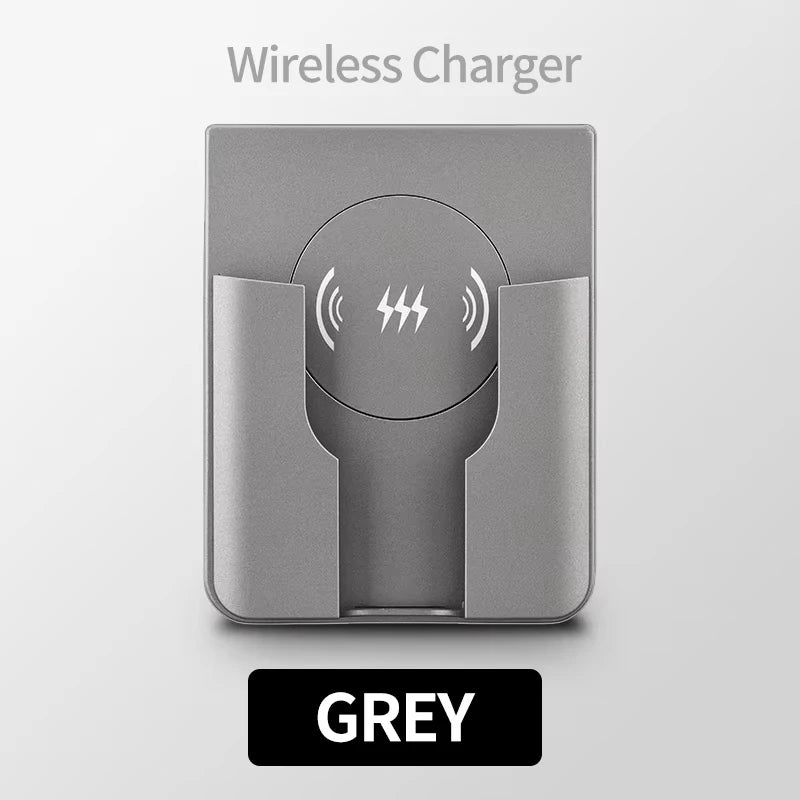 15W Wall-Mount Wireless Charger, Qi Universal Fast Charging Panel for iPhone & Android, Flush AC 110–220V In-Wall Phone Charger