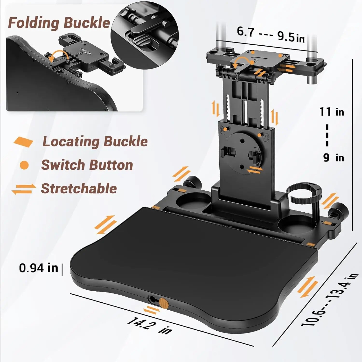 Foldable Car Headrest Back Seat Table High Load‑Bearing Rear Seat Laptop Food Tray Universal Car Interior Accessories