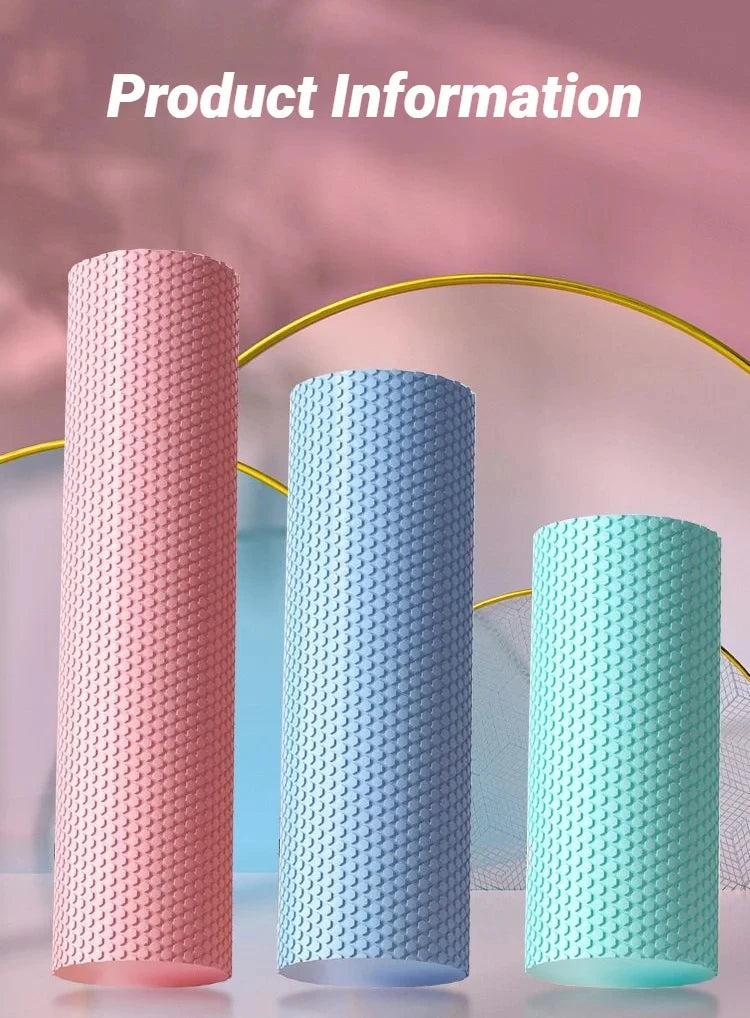 Hexagonal Yoga Roller: EVA Foam Cylinder (Diameter 9.5cm, Length 29.7cm) for Pilates and Home Workouts