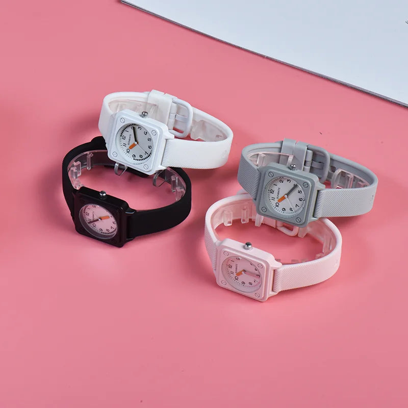 Women's Watches 2025 New Fashion Luxury Brand Women's Watches Silicone Strap Quartz Watches Square Arabic Numeral Dial