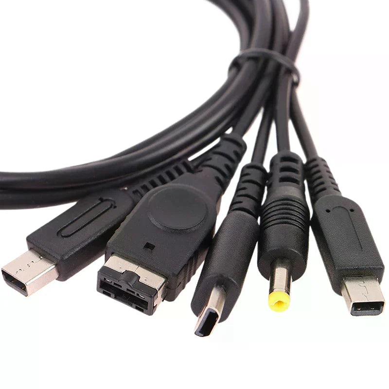 DIY Accessories 5 In 1 Charging Cable For  Wii U/ NEW 3DSXL/NEW 3DS/NDS LITE SP//GBA SP Charging Cord