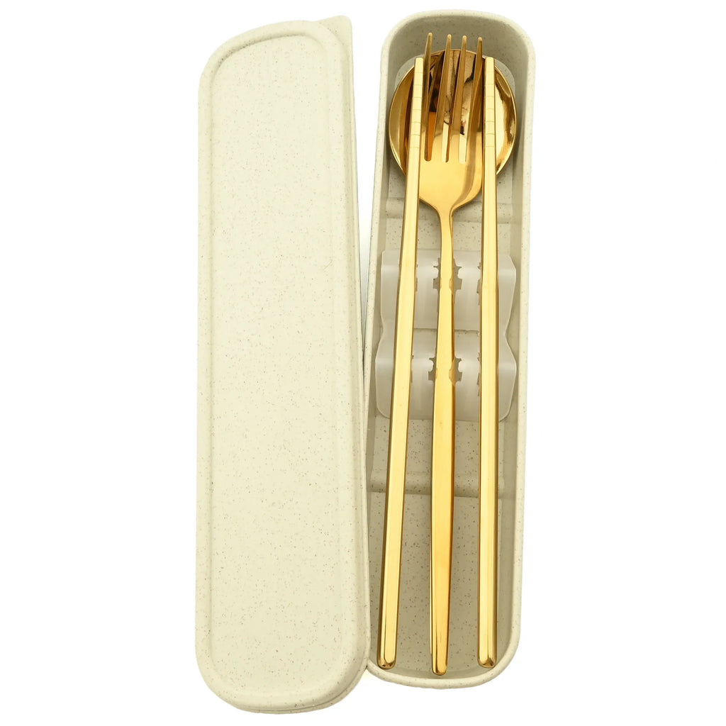 4pcs Black Silver Portable Cutlery Set Stainless Steel Cutlery Set With Storage Box For Home Kitchen Dining Household Tableware