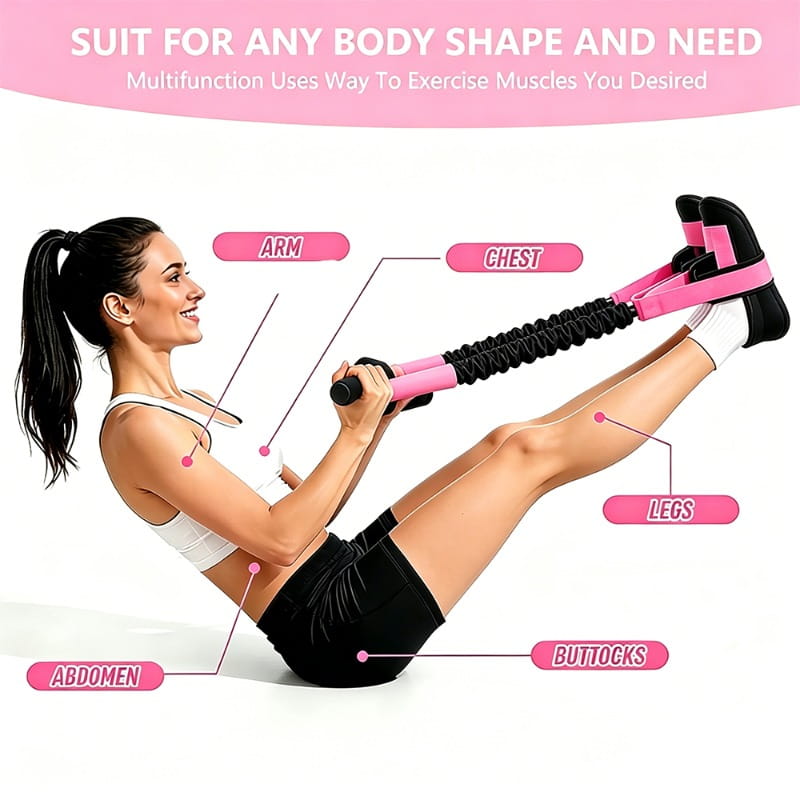 équipement de fitness avec bande de résistance pour pédales, rose et noir, avec sangles de pied réglables pour l’exercice et l’entraînement en force