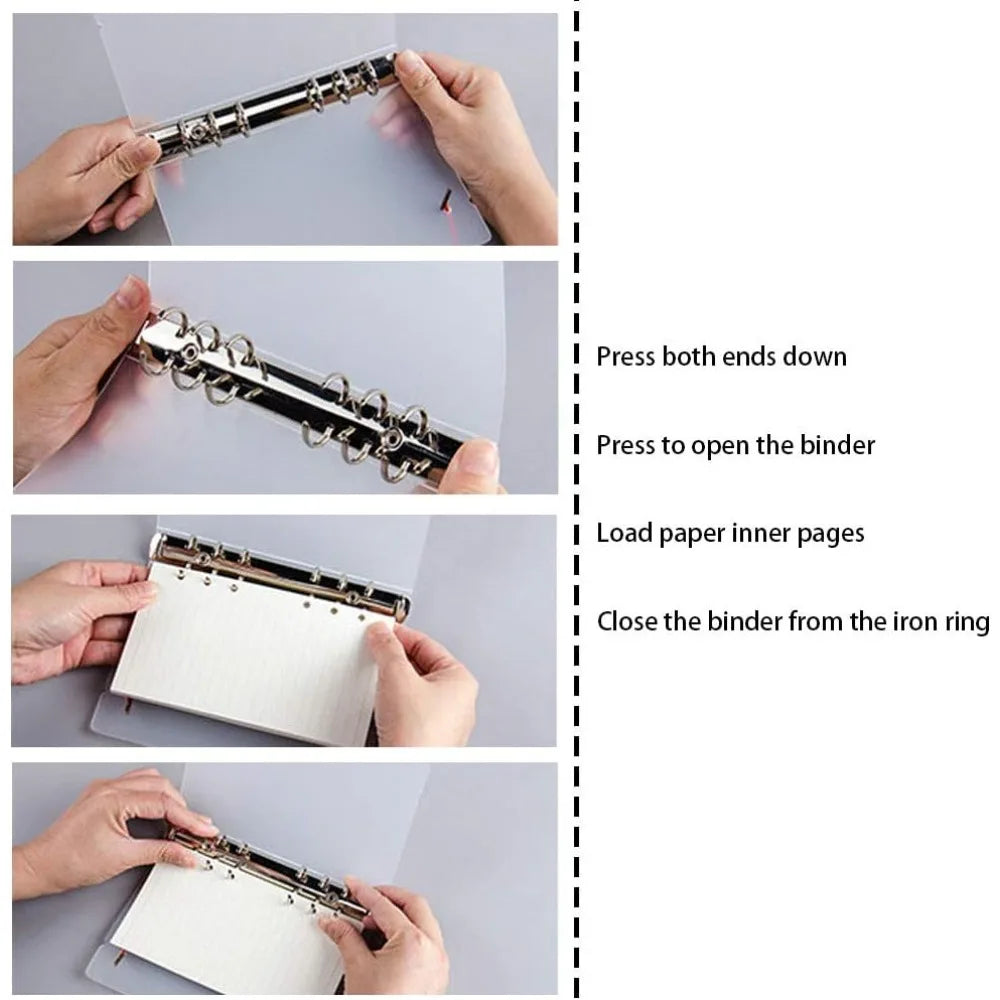 Student Stationery: 1 Pc Loose Leaf Binder Notebook Cover A5 A6  A7 Folder with Ring Binder Inner Cover Diary Office Supplies
