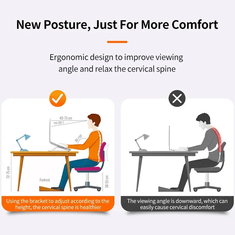 Portable Foldable Laptop Stand Adjustable Notebook Bracket ABS Material Desk Holder For Macbook Air iPad Tablets Base Accessorie