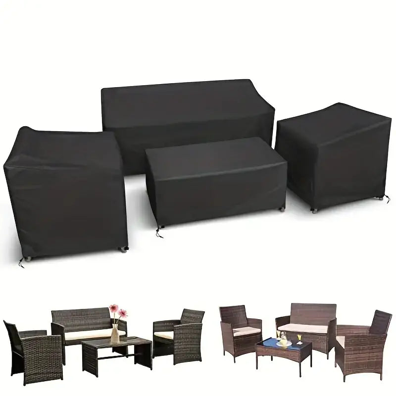 black waterproof outdoor furniture covers made of protective material for wicker furniture set use