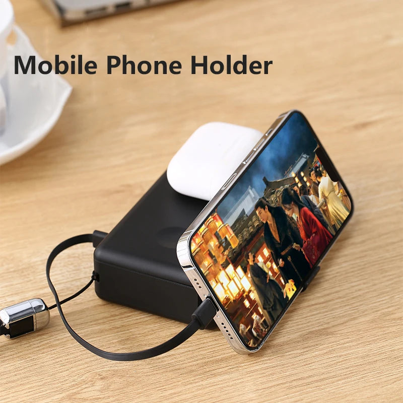 65W GaN USB C Charger Power Bank 20000mAh Qi2 Magnetic Wireless Fast Charger for iPhone 16 iWatch Laptop Powerbank with AC Plug